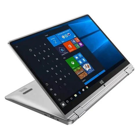 Silver 13.3 inch Touch Screen 2 in 1 Yoga Laptop intel Convertible 12GB RAM 512G Fingerprint unlock Win10 Touchscreen Notebook Computer
