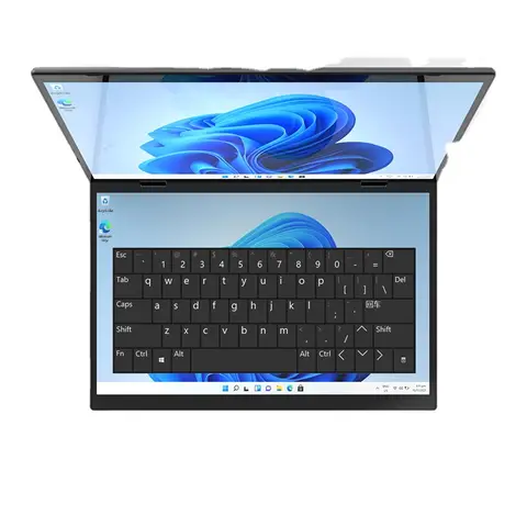 Double Screen 14+14 inch Dual Touch Laptop | portable Yoga 2 in 1 convertible Business Notebook